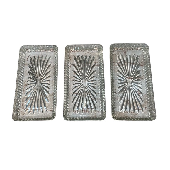 Vtg Leonard 7pc Silverplate Relish Serving Tray Glass Dishes Forks MIB - Picture 10 of 16